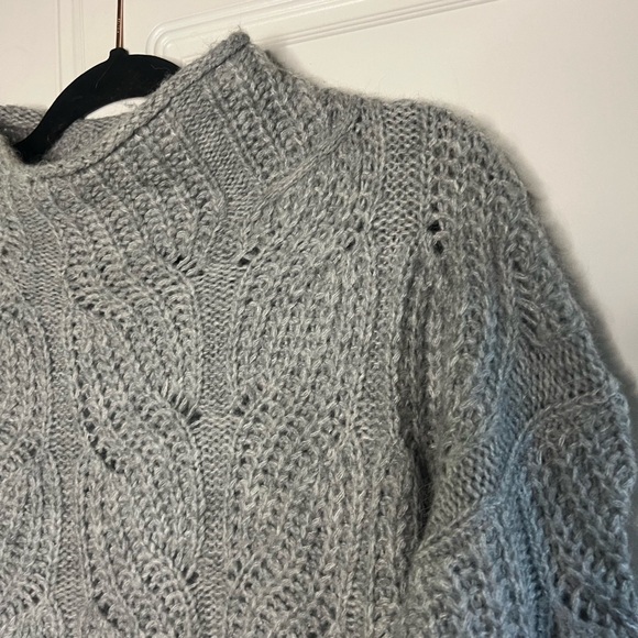 J. Crew pointelle Cableknit sweater alpaca blend - Picture 4 of 10
